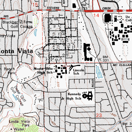 Topographic Map of Abraham Lincoln Elementary School, CA