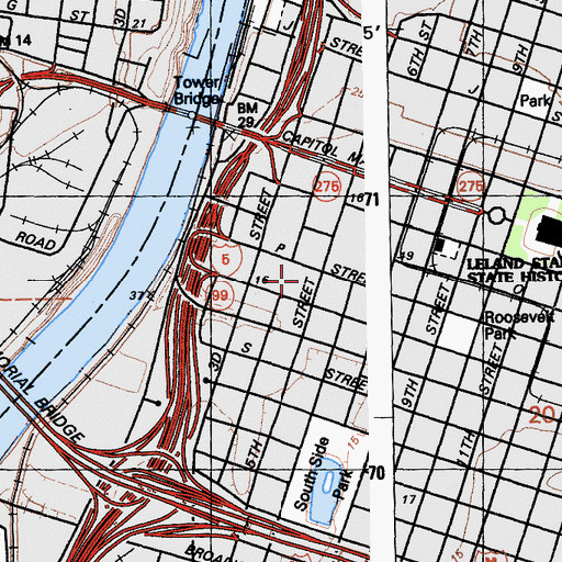 Topographic Map of Lincoln School (historical), CA