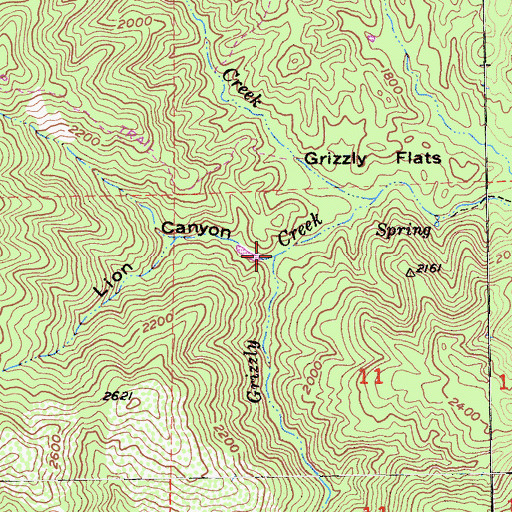 Topographic Map of Lion Canyon, CA
