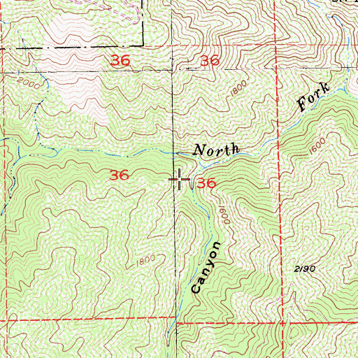 Topographic Map of Lions Canyon, CA