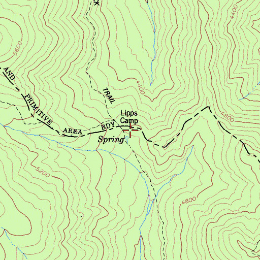 Topographic Map of Lipps Camp, CA