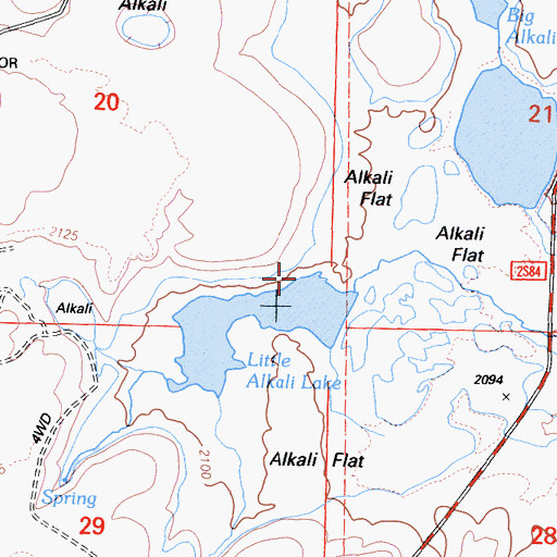 Topographic Map of Little Alkali Lake, CA