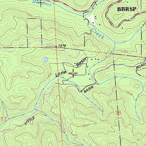 Topographic Map of Little Basin, CA