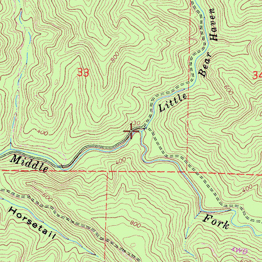 Topographic Map of Little Bear Haven Creek, CA