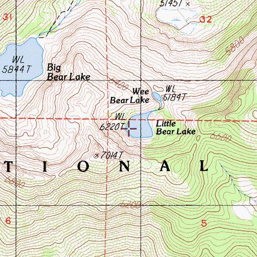 Topographic Map of Little Bear Lake, CA