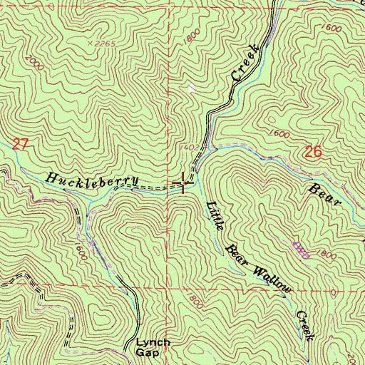 Topographic Map of Little Bear Wallow Creek, CA
