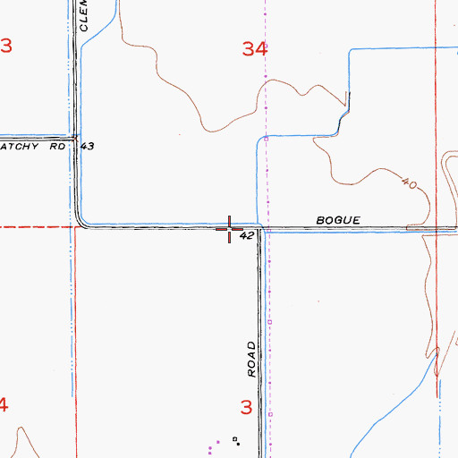 Topographic Map of Little Blue Creek, CA