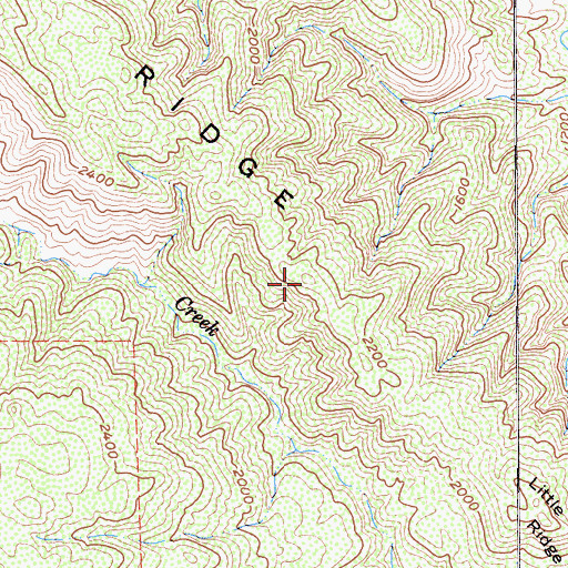 Topographic Map of Little Blue Ridge, CA