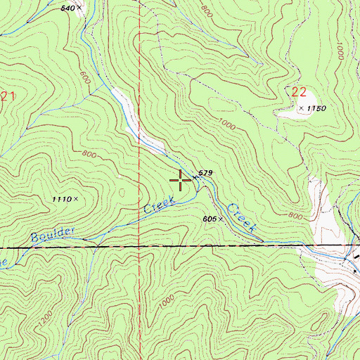 Topographic Map of Little Boulder Creek, CA