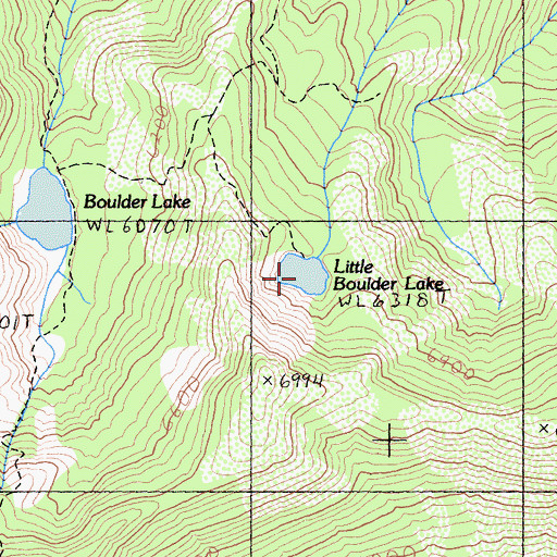 Topographic Map of Little Boulder Lake, CA