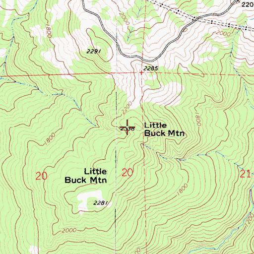 Topographic Map of Little Buck Mountain, CA