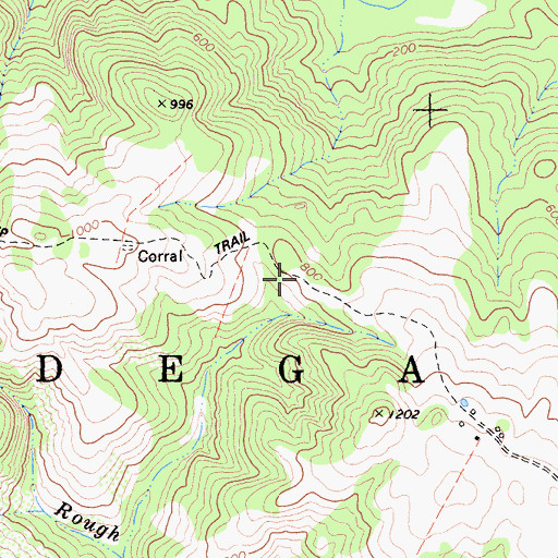 Topographic Map of Little Buckhorn Ranch, CA