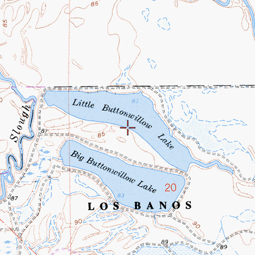 Topographic Map of Little Buttonwillow Lake, CA
