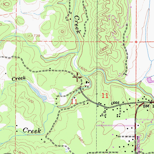Topographic Map of Little Case Creek, CA