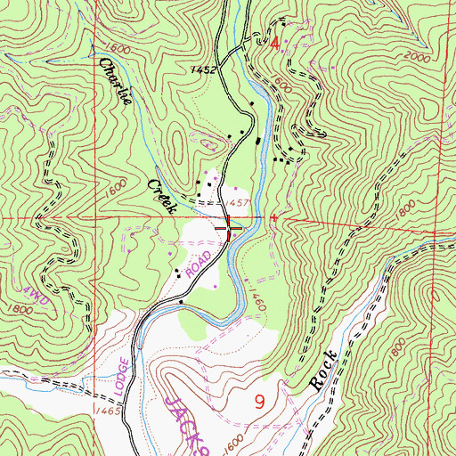Topographic Map of Little Charlie Creek, CA