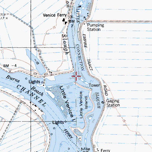 Topographic Map of Little Connection Slough, CA