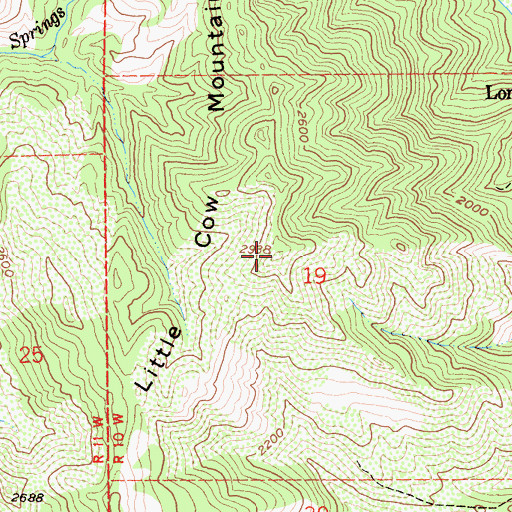 Topographic Map of Little Cow Mountain, CA