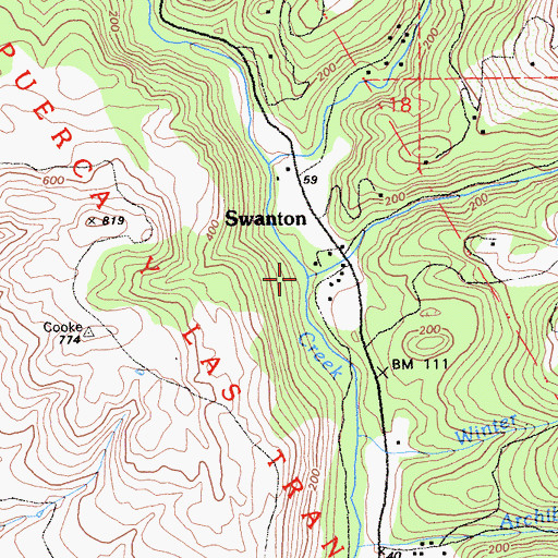 Topographic Map of Little Creek, CA