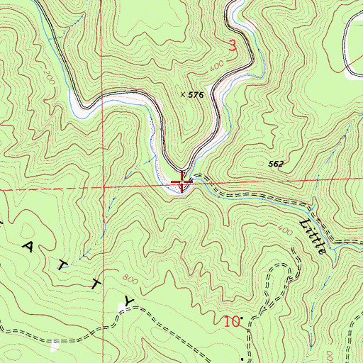 Topographic Map of Little Creek, CA