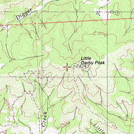 Topographic Map of Little Darby Peak, CA