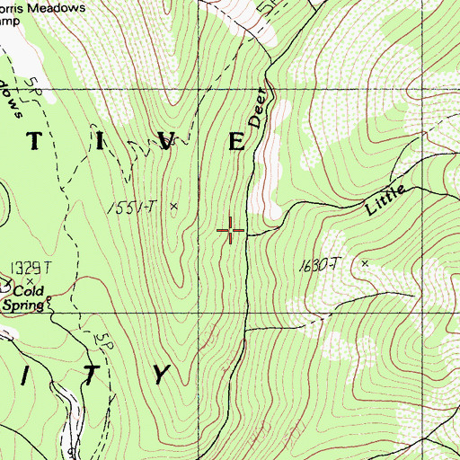 Topographic Map of Little Deer Creek, CA
