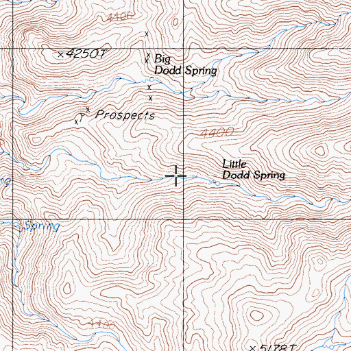 Topographic Map of Little Dodd Spring, CA