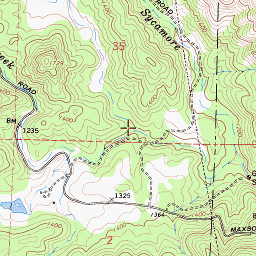 Topographic Map of Little Dry Creek, CA