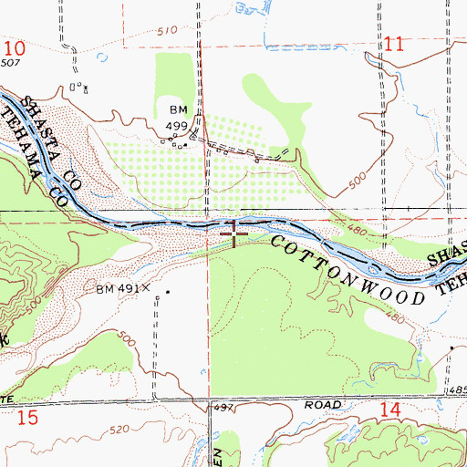 Topographic Map of Little Dry Creek, CA
