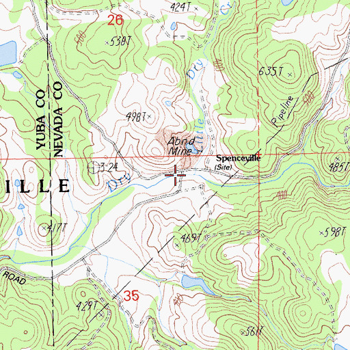 Topographic Map of Little Dry Creek, CA