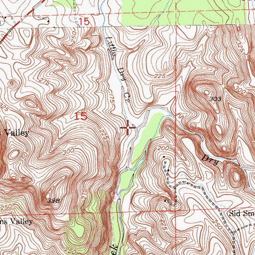 Topographic Map of Little Dry Creek, CA