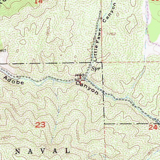 Topographic Map of Little Fawn Canyon, CA