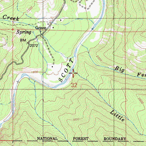 Topographic Map of Little Ferry Creek, CA