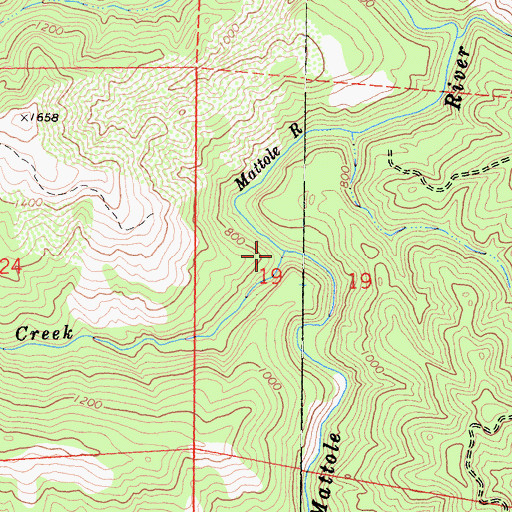 Topographic Map of Little Finley Creek, CA