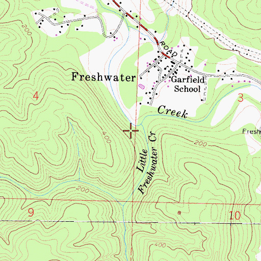 Topographic Map of Little Freshwater Creek, CA