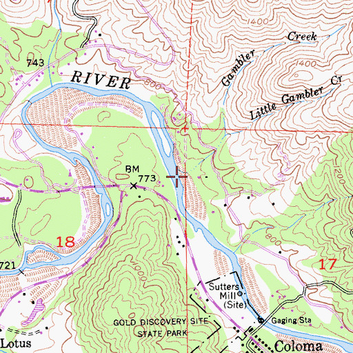 Topographic Map of Little Gambler Creek, CA