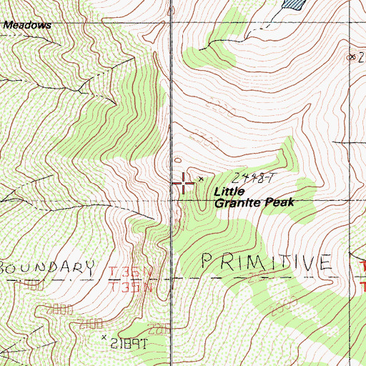 Topographic Map of Little Granite Peak, CA