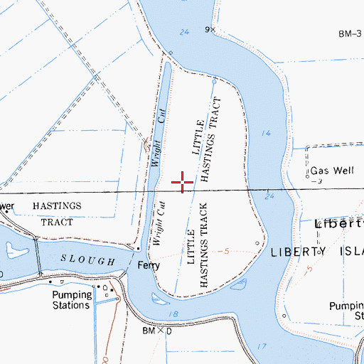 Topographic Map of Little Hastings Tract, CA