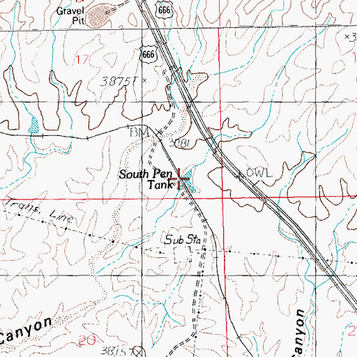Topographic Map of Stock Pen Tank, AZ