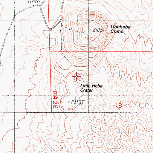 Topographic Map of Little Hebe Crater, CA