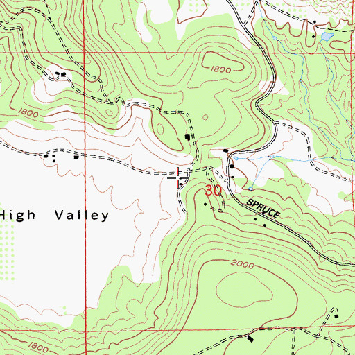 Topographic Map of Little High Valley, CA