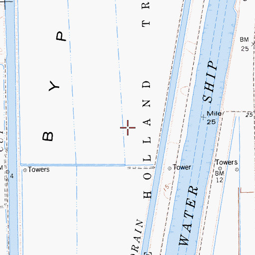 Topographic Map of Little Holland Tract, CA