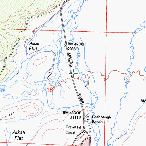Topographic Map of Little Hot Creek, CA