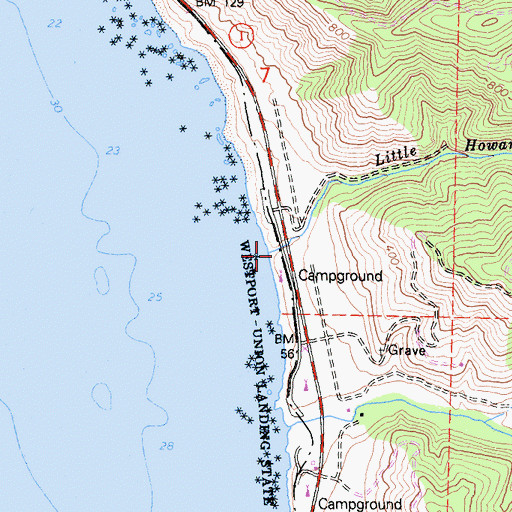 Topographic Map of Little Howard Creek, CA
