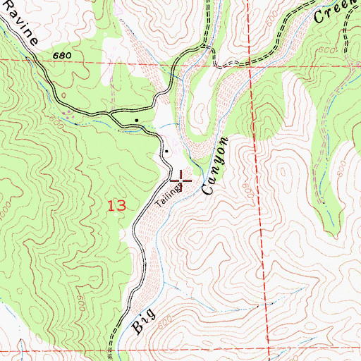 Topographic Map of Little Indian Creek, CA
