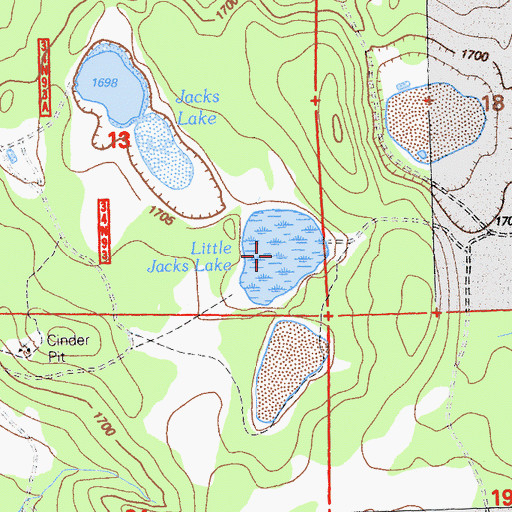 Topographic Map of Little Jacks Lake, CA