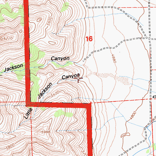 Topographic Map of Little Jackson Canyon, CA