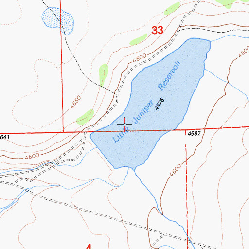 Topographic Map of Little Juniper Reservoir, CA