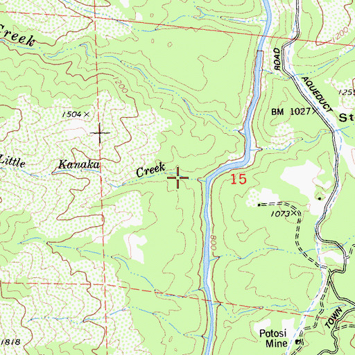 Topographic Map of Little Kanaka Creek, CA