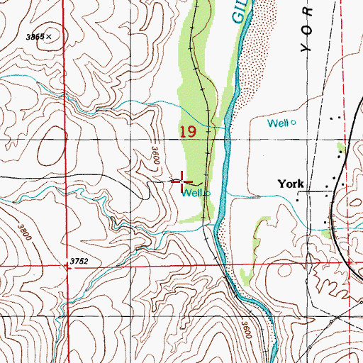 Topographic Map of York Railroad Station, AZ