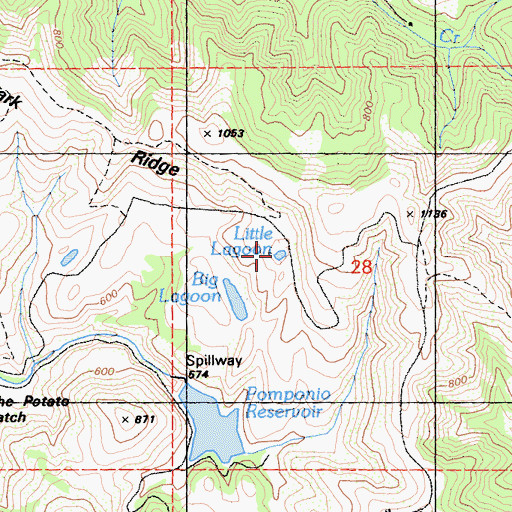 Topographic Map of Little Lagoon, CA